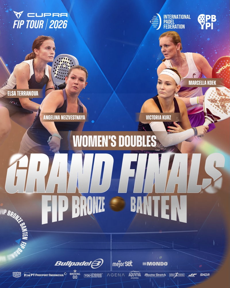 THE ULTIMATE CLASH FOR THE CROWN! 👑🏆🔥
The Women’s Doubles Grand Final at FIP Bronze Banten 2026 is officially set!
🇮🇹 Elsa Terranova & Angelina Neizvestnaya will go head-to-head against 🇳🇱 Marcella Koek & 🇩🇪 Victoria Kurz in the most anticipated matchup of the tournament. After a week of intense battles, it all comes down to this final showdown for the championship title! 🎾✨
🗓️ Sunday, July 19, 2026
⏰ Not Before 3:30 PM
📍 @dewaunitedpadel
The stage is set for absolute padel perfection. Who will etch their names in history and lift the trophy today? Drop your final predictions in the comments below! 👇💬