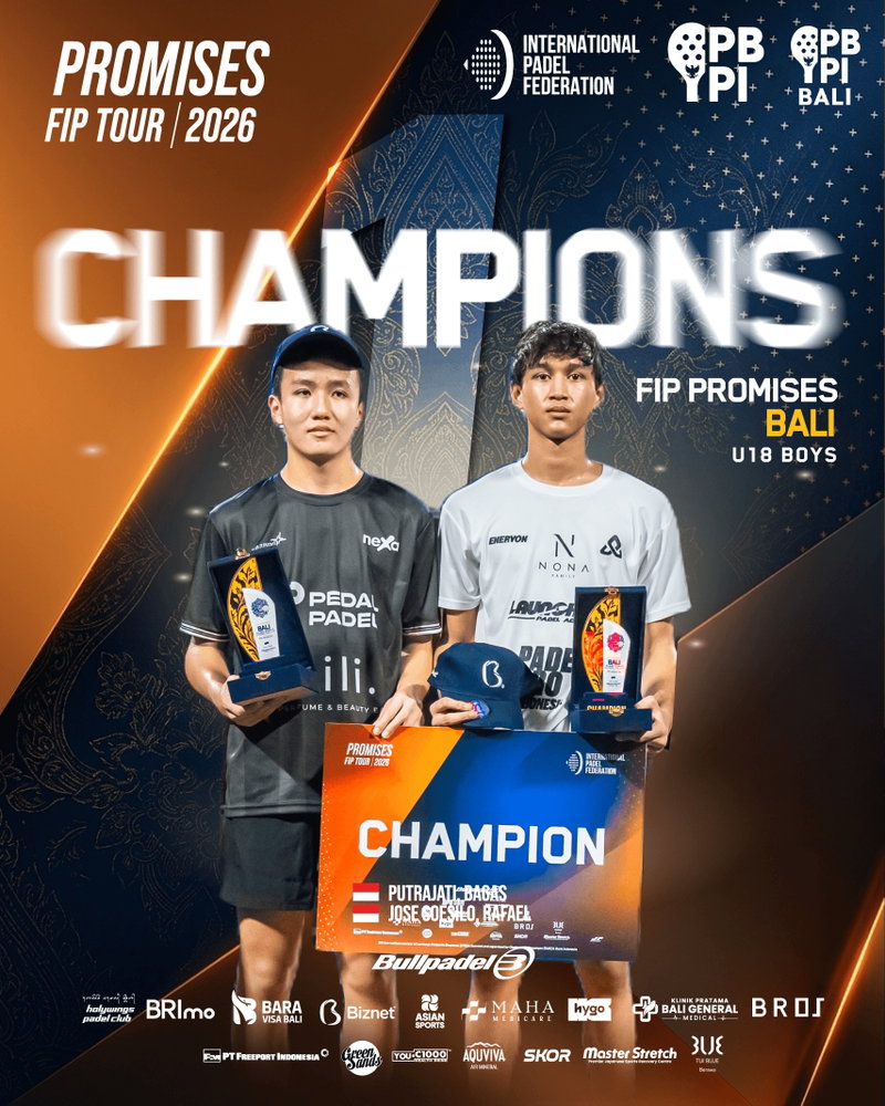 The U18 Boys delivered an absolutely unforgettable showdown at the FIP Promises Bali 2026. With unmatched power, speed, and strategy, these athletes proved they are more than ready for the big leagues. 🇮🇩🌍
Standing tall on the final youth podium:
🥇 CHAMPIONS: Bagas Putrajati & Rafael Jose Goesilo 🇮🇩
🥈 RUNNER-UP: Arnur Tursynkhan & Islam Duissengazin 🇰🇿
Huge respect to both pairs for an epic battle and top-tier sportsmanship! 🤝
Show your support for these heavy hitters! Drop a ⚡️ in the comments if you loved the energy in this division! 👇