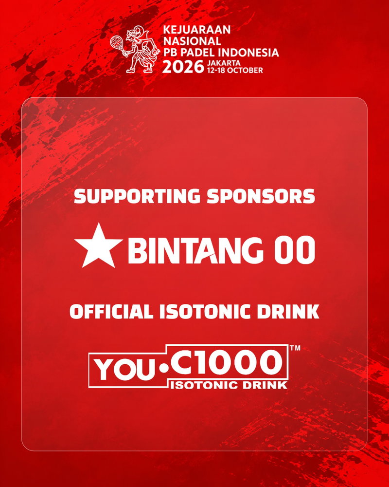 🔥 Kolaborasi Hebat, Prestasi Gemilang! 🔥
Terima kasih kepada seluruh sponsor dan partner yang telah menjadi bagian penting dalam menyukseskan Kejuraan Nasional PB Padel Indonesia 2026. Dukungan dari setiap pihak menjadi energi untuk menghadirkan kompetisi yang berkualitas dan memajukan olahraga padel di Indonesia. 🎾🇮🇩
Bersama, kita bangun semangat sportivitas dan raih prestasi yang lebih tinggi!