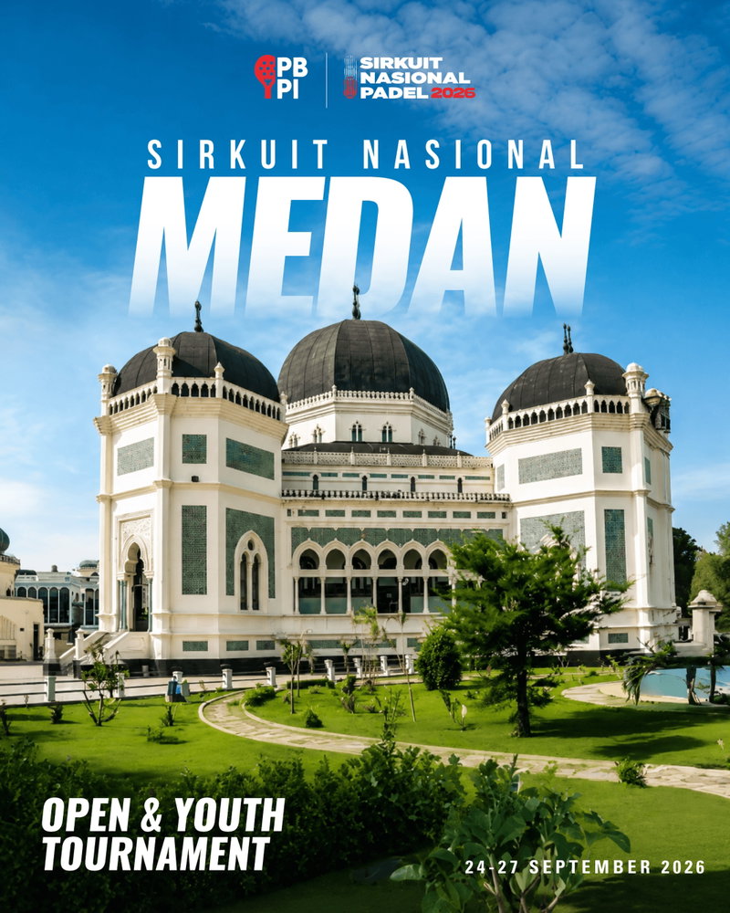 🚨 PENGUMUMAN PENTING: UPDATE JADWAL SIRNAS MEDAN! 🚨

Ada sedikit penyesuaian jadwal untuk Sirkuit Nasional Padel Medan 2026 (Open & Youth Tournament).

Catat tanggal barunya:
🗓️ 24 - 27 September 2026

Gunakan waktu ekstra ini untuk memaksimalkan latihan dan matangkan strategi bareng partner kalian! Horas Medan, sampai jumpa di lapangan! 💥🎾

Mention partner main kamu di bawah biar nggak ketinggalan info penting ini! 👇