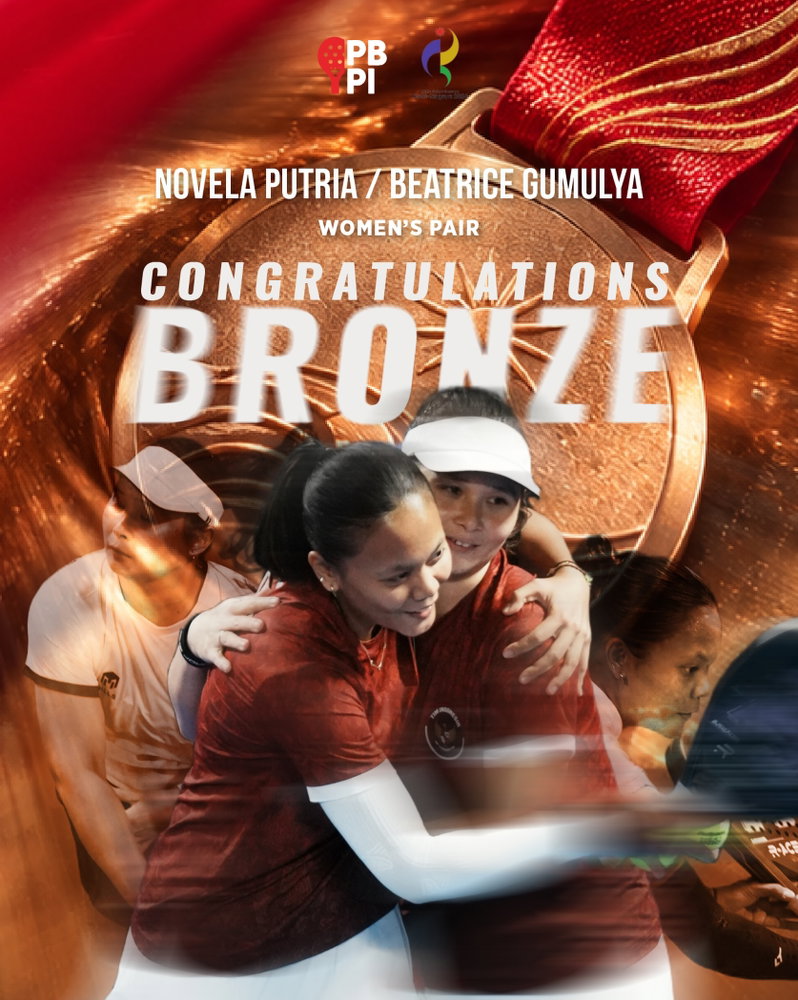 🥉 BRONZE FOR INDONESIA! 🇮🇩
Congratulations Novela Putria & Beatrice Gumulya on an incredible performance in the Women’s Pair! 💪✨
Proud of you, ladies! ❤️
Yuk, berikan apresiasi dan ucapan selamat untuk pahlawan olahraga kita di kolom komentar! 👇