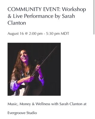Spots are filling up!

Join acclaimed songwriter Sarah Clanton for an intimate evening of inspiration, practical music i