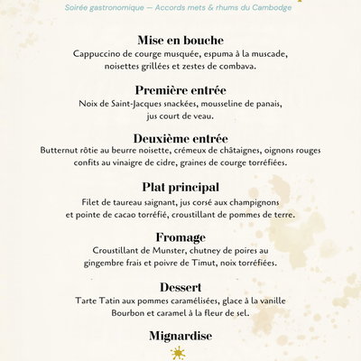 👻 Cette année, on vous fait peur… avec des accords mets-rhums terrrriblement bons !
Soirée gastron