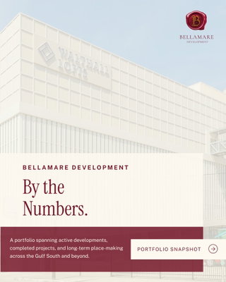 Bellamare Development by the numbers. $1.65B+ in active project value. 4 active developments. 50+ past projects complet