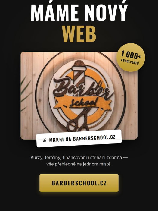 💈 MÁME NOVÝ WEB! ✂️
Každá legenda začíná prvním střihem — a ten náš nový web t