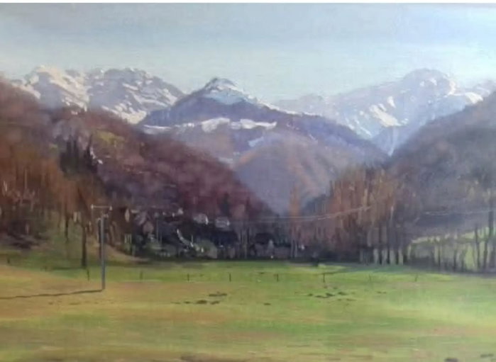 Pleine air alla prima, oil on board from a few years ago, near castillons, Ariège, France . (Made with HI)