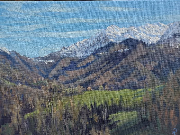 Found a slightly different angle to a favourite view. , from above Sor. #pleinairpainting