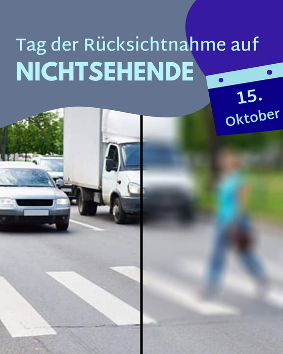 🤍 Heute ist der Tag der Rücksichtnahme auf Nichtsehende! 🤍

🌍 Unsere Augen versorgen uns mit etwa 80 % der Informationen, die wir aus unserer Umgebung aufnehmen. Doch was passiert, wenn dieser wichtige Sinn eingeschränkt ist?

👓 Als sehbehindert gilt, wer selbst mit optimaler Sehhilfe weniger als 30 % der Sehstärke eines normal sehenden Menschen hat.

🎨 Unser beigefügtes Bild veranschaulicht, wie die Welt aus dieser Perspektive aussieht.

🤝 Lasst uns heute besonders rücksichtsvoll sein und uns dessen bewusst werden, welche Herausforderungen Nichtsehende im Alltag meistern müssen.