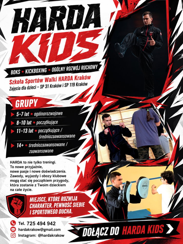 🥊 RUSZAJĄ ZAPISY DO HARDA KIDS! 🔥
Szukasz dla swojego dziecka czegoś więcej n