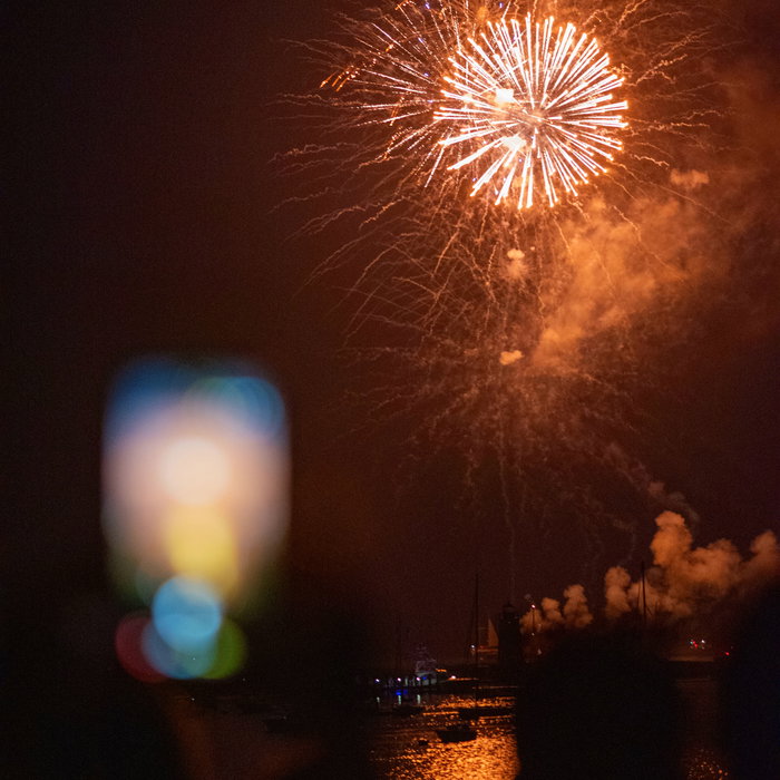 Fireworks over Edgartown Harbor.There’s nothing quite like the 4th of July finale on Martha’s Viney...