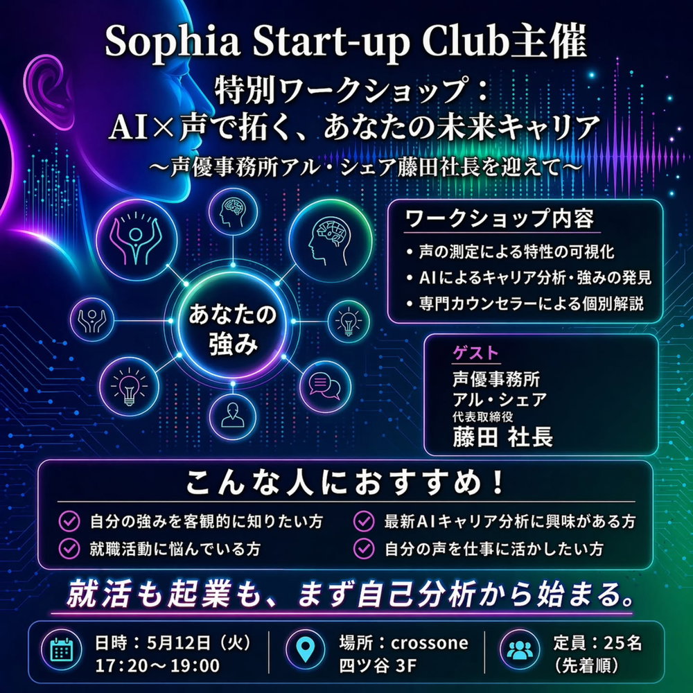 5/12(火)に自己分析ワークショップを開催します!