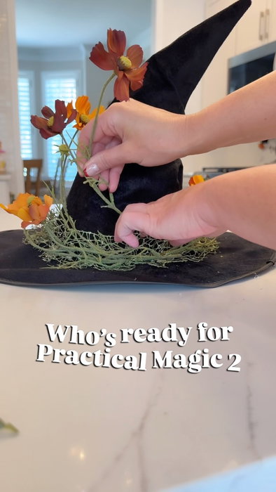 With flowers, greenery, and a little Practical Magic inspiration, this witch hat felt like the perfect way to celebrate the return of Sally and Gillian Owens.

Nearly 30 years later, Practical Magic 2 is finally hitting theaters today.