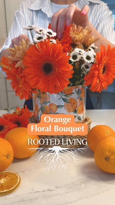Orange Gerber Daisy floral bouquet

Why do lemons always steal the spotlight in summer decor? I think oranges deserve their place in the limelight. 🍊 I tucked orange-patterned napkins inside these double-lined glass vases so the design shows through, then finished them with bright orange Gerber daisies for a bouquet that adds the perfect pop of vibrant summer color.

Follow for more thrift flips, budget-friendly DIY home decor, creative home decorating ideas, vintage-inspired decor, textured wall art, gallery wall inspiration, air dry clay DIYs, Rub ’n Buff projects, mod podge, frame makeovers, and step-by-step craft tutorials
