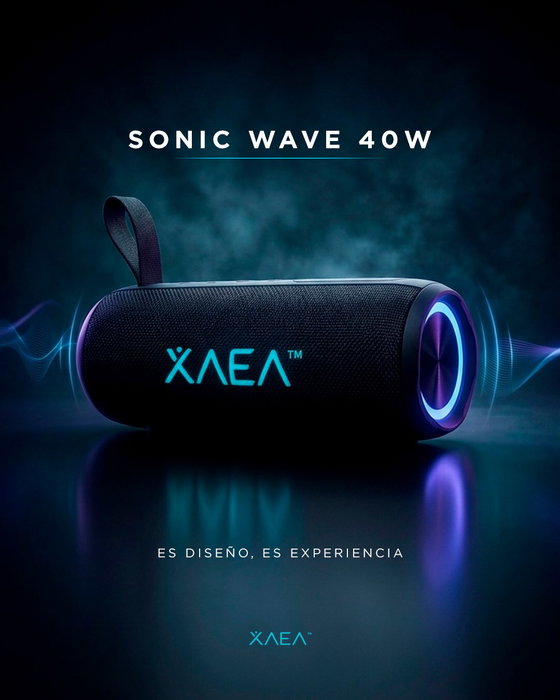 SONIC WAVE 40W
Más amplitud.
Más presencia.
Más intensidad en cada momento.
40W que transforman el espacio.
XAEA