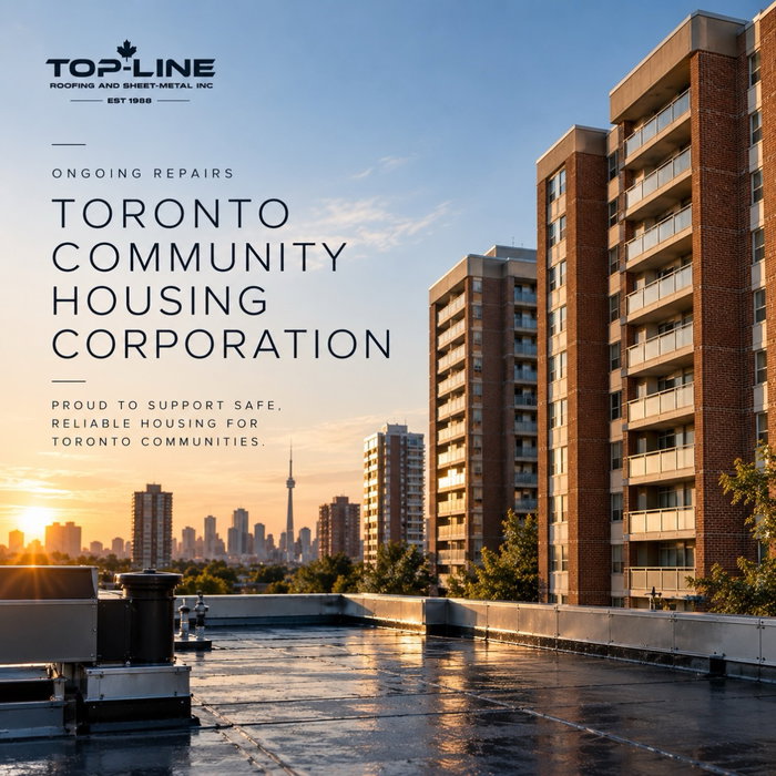 🏢 PROTECTING MORE THAN JUST BUILDINGS.

At Top-Line Roofing & Sheet-Metal Inc., we’re proud to work alongside Toronto Community Housing Corporation, providing ongoing roofing repairs and maintenance across their properties.

We understand that a reliable roof means more than protecting a building — it means protecting the people and communities who call it home.

With experience dating back to 1988, our team remains committed to delivering dependable workmanship, timely repairs, and long-lasting roofing solutions.

Built on Experience. Focused on Protection.

📍 Serving Toronto & the GTA
🌐 www.toplineroofing.ca