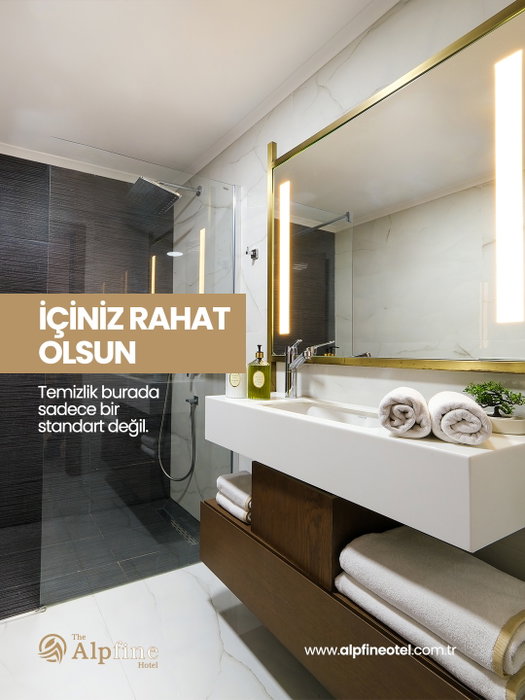 İçiniz rahat olsun.
Temizlik burada bir standart değil, alışkanlık.

Rest assured. Cleanliness isn't a standard here, it