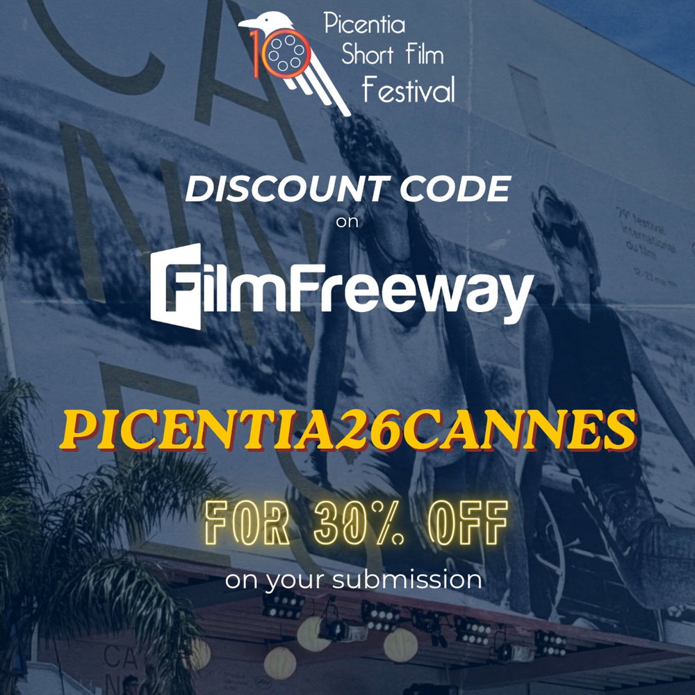 🎬 Cannes is calling, Picentia is answering!
Ready to submit your project to the Picentia Short Film Festival? Use the promo code PICENTIA26CANNES on FilmFreeWay to get an exclusive 30% discount!
⏳ Hurry, the offer expires on May 23rd. Submit your film today!

🎬 Cannes chiama, il Picentia risponde!
Vuoi iscrivere il tuo film al Picentia Short Film Festival? Usa il codice PICENTIA26CANNES su FilmFreeWay e ottieni subito il 30% di sconto!
⏳ Hai tempo solo fino al 23 maggio. Non perdere l’occasione, candidati ora!