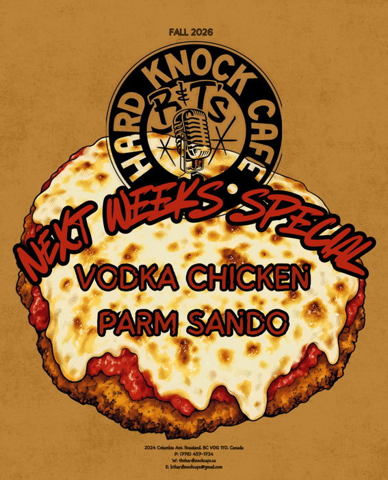 Tasty chicken parm sandwiches from Tuesday, only while stocks last!! 🍗🍅🍞

#foodspecial #bntshardknockcafe #rossland #kootenays 

Mon - Closed
Tues - 8 am - Late!
Wed -  8 am - Late!
Thurs - 8 am - Late!
Fri - 8 am - Late!
Sat - 8 am - Late!
Sun - 8 am - 8 pm