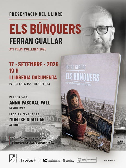 El dijous, 17 de setembre a les 19h a la Llibreria Documenta de Pau Claris, 144, de Barcelona, presentem “Els 