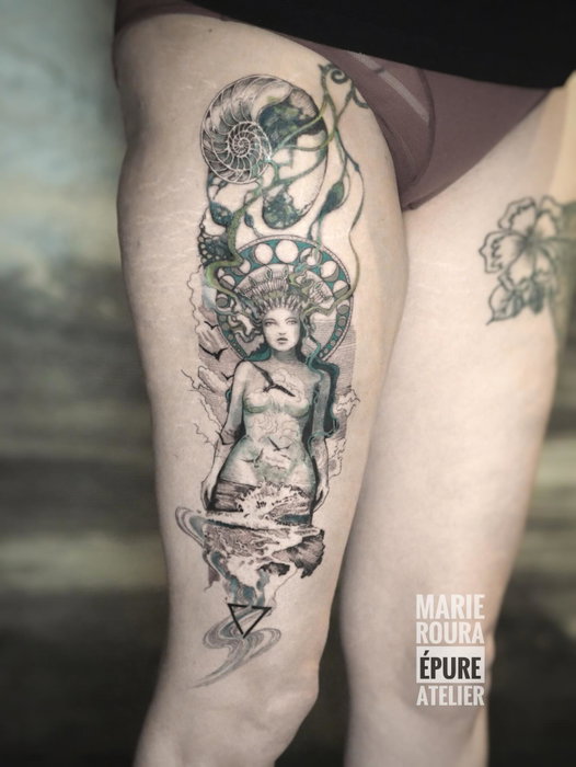Flash Déesse de l’eau pour Roxane avec la partie du haut en cover. Merci Roxane💚

Tatoué en 6h avec 