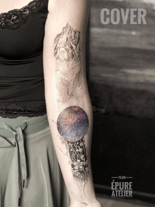 Tattoo cover // un sauvetage d’avant-bras qui fait plaisir. Recouvrement d’un ancien tatouage pour V