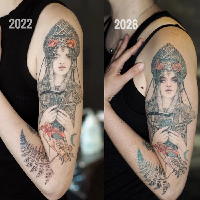4 ans pour le tatouage de Roxane. Changement de morphologie, avec de multiples opérations et soucis 