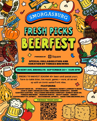 Saturday we’re pouring in Brooklyn. @smorgasburg Fresh Picks Beerfest at Smorgasburg, 90 Kent Ave., 11 a.m. to 6 p.m. Curated by Threes, 40-