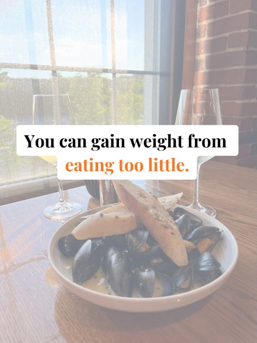 Online, if you say you can gain weight from eating too little, people lose their everloving minds.…