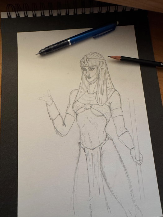 WIP shot of Nephthys, the Goddess of Night, Decay, and the watcher over the dead. Also the mother of…