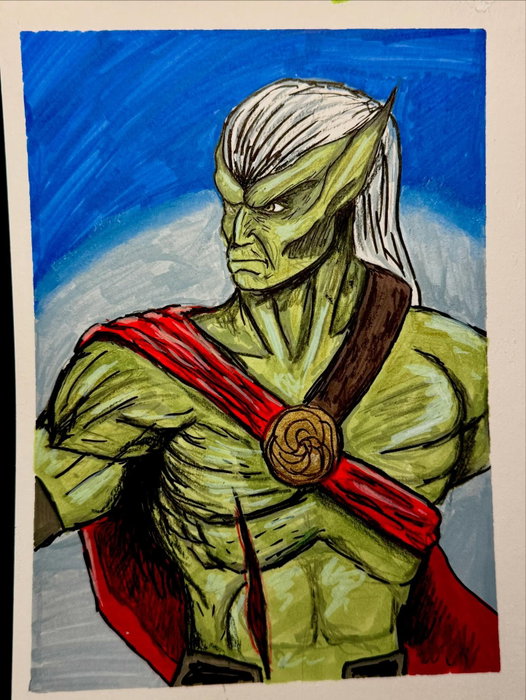 Kain, the Scion of Balance.
Painted in layers of acrylic markers, alcohol ink, charcoal, and ink.
Le…