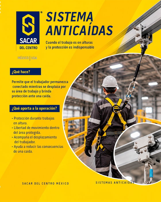 Elegiste la respuesta correcta en nuestra Trivia de Izaje? 👀🦺

La respuesta era: B) Sistema anticaídas.

Cuando una persona trabaja en altura, no basta con tener un punto al cual conectarse. La protección debe contemplar el desplazamiento del trabajador y el riesgo de una posible caída durante la tarea.💡

Un sistema anticaídas integra los elementos necesarios para mantener al trabajador conectado mientras realiza sus actividades y actuar ante una caída, ayudando a reducir sus consecuencias.

Aquí está la diferencia que hacía interesante nuestra trivia 👇

Un dispositivo de anclaje puede formar parte de la solución y una línea de vida puede permitir el desplazamiento, pero ambos pueden ser componentes de un sistema de protección más completo.

💡 Por eso, cuando hablamos de trabajos en altura, la pregunta no debería ser únicamente “¿dónde se conecta el trabajador?”, sino “¿cómo estará protegido durante toda la tarea?"

En Sacar del Centro México integramos soluciones para trabajos en altura de acuerdo con las necesidades y condiciones de cada aplicación.

💬 Ahora cuéntanos: ¿habías elegido la opción B o alguna de las otras dos logró hacerte dudar?👇