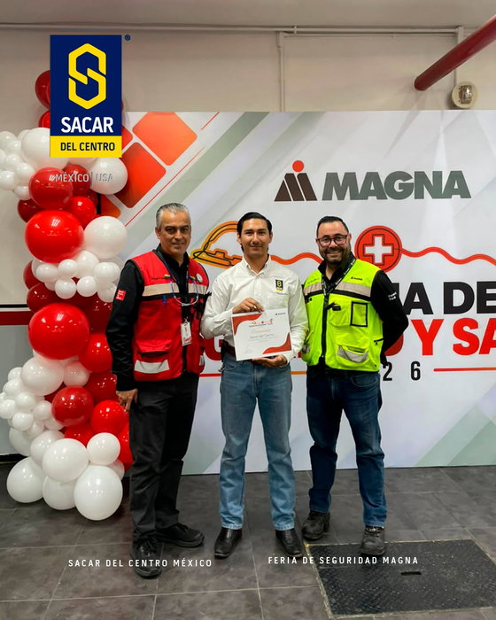 La seguridad también se construye compartiendo conocimiento. 🦺🤝

Detrás de cada operación segura existen procedimientos, equipos y tecnología, pero también algo fundamental: personas conscientes de los riesgos y preparadas para tomar mejores decisiones.🏗💡

Tuvimos la oportunidad de participar en la Semana de la Seguridad y Salud 2026 de Magna, un espacio dedicado a reforzar la importancia de la prevención y la seguridad dentro de la industria.⛑️🧤

Para nosotros, participar en este tipo de iniciativas representa mucho más que hablar de equipos de izaje. Es una oportunidad para compartir experiencia, resolver dudas y contribuir a que la seguridad forme parte de cada maniobra y de cada jornada de trabajo.😎

Agradecemos a Magna por abrir estos espacios y por el reconocimiento otorgado a Sacar del Centro por nuestra participación.🫂

Porque cuando el conocimiento se comparte, la seguridad deja de ser únicamente un procedimiento y se convierte en parte de la cultura.