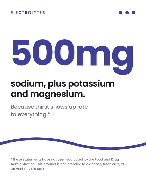 Morrow post: 500mg sodium, plus potassium and magnesium. Because thirst shows up late to everything.