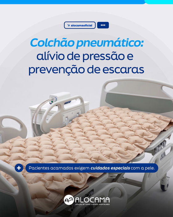 Pacientes que passam longos períodos deitados têm mais risco de desenvolver escaras.

O colchão pneumático redistribui a