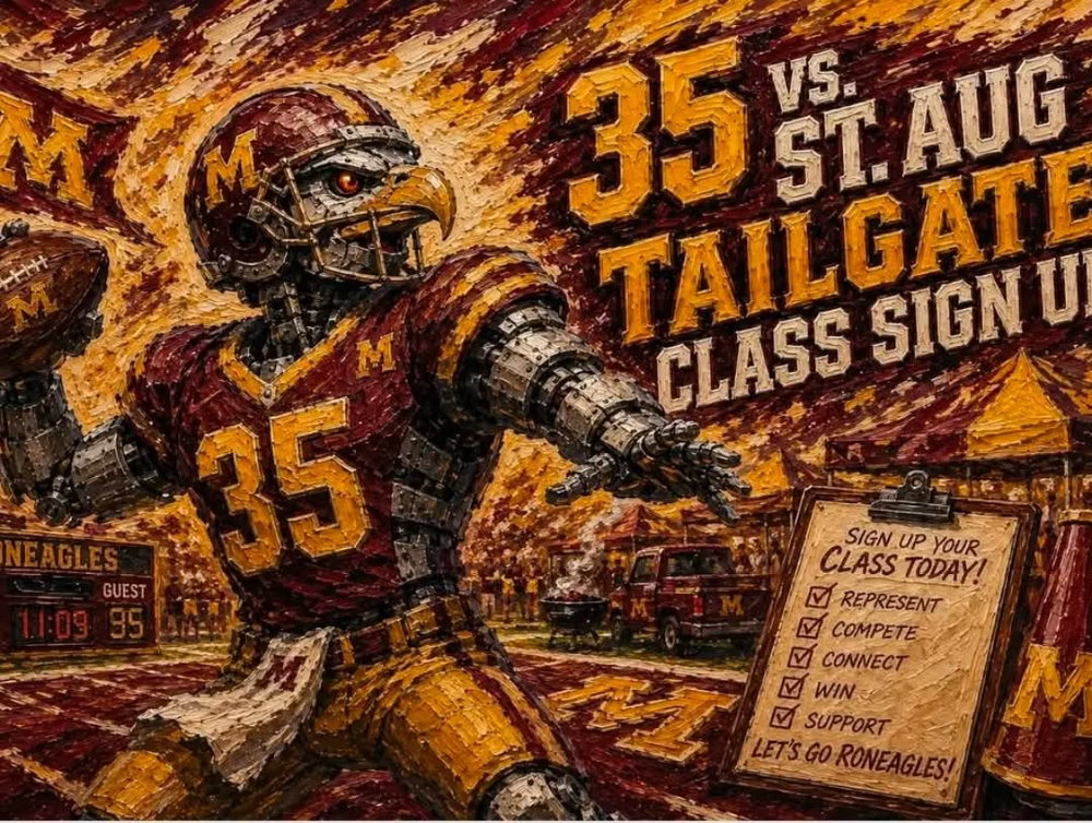 🏈 35 vs. St. Aug Tailgate Class Sign Up
🦅 Roneagles
🎉 Sign up your class today!
🔗 Link in bio: