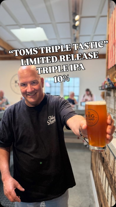 Tom knew what exactly he wanted and nailed it! 👌
Last month we had a brew day on our 1bbl system and brewed a beer for @bigbadwolfy11 .
So when we say this is a “LIMITED BATCH” we mean it. We only have 2 kegs of it. When it’s gone it’s gone.
Come grab a pint while you can!
Toms Triple Tastic
Triple IPA
10%
Citra, Mosaic, & Columbus

TTT