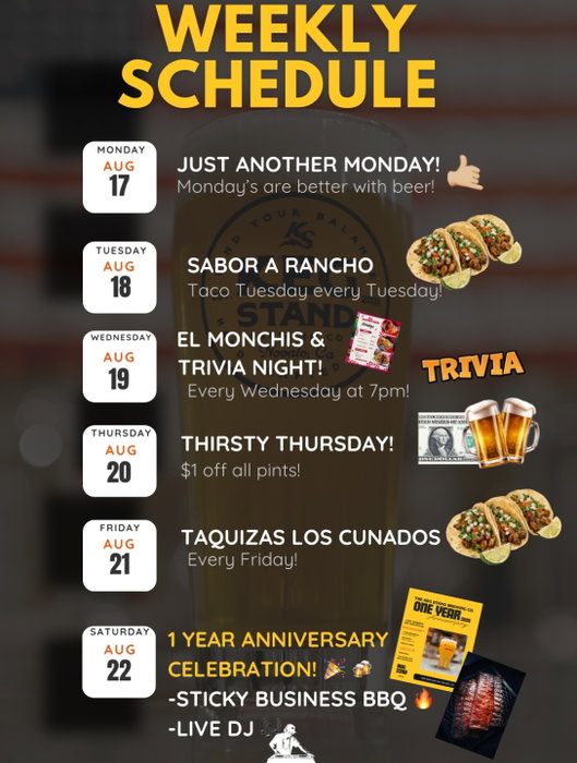 Got a few things going this week!
Who’s coming to party this Saturday? 🍻 🎶🥳
