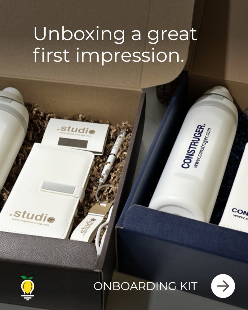 Una bienvenida que se siente desde el primer día. 💛✨ Kits de onboarding personalizados para conectar, sorprender y hace