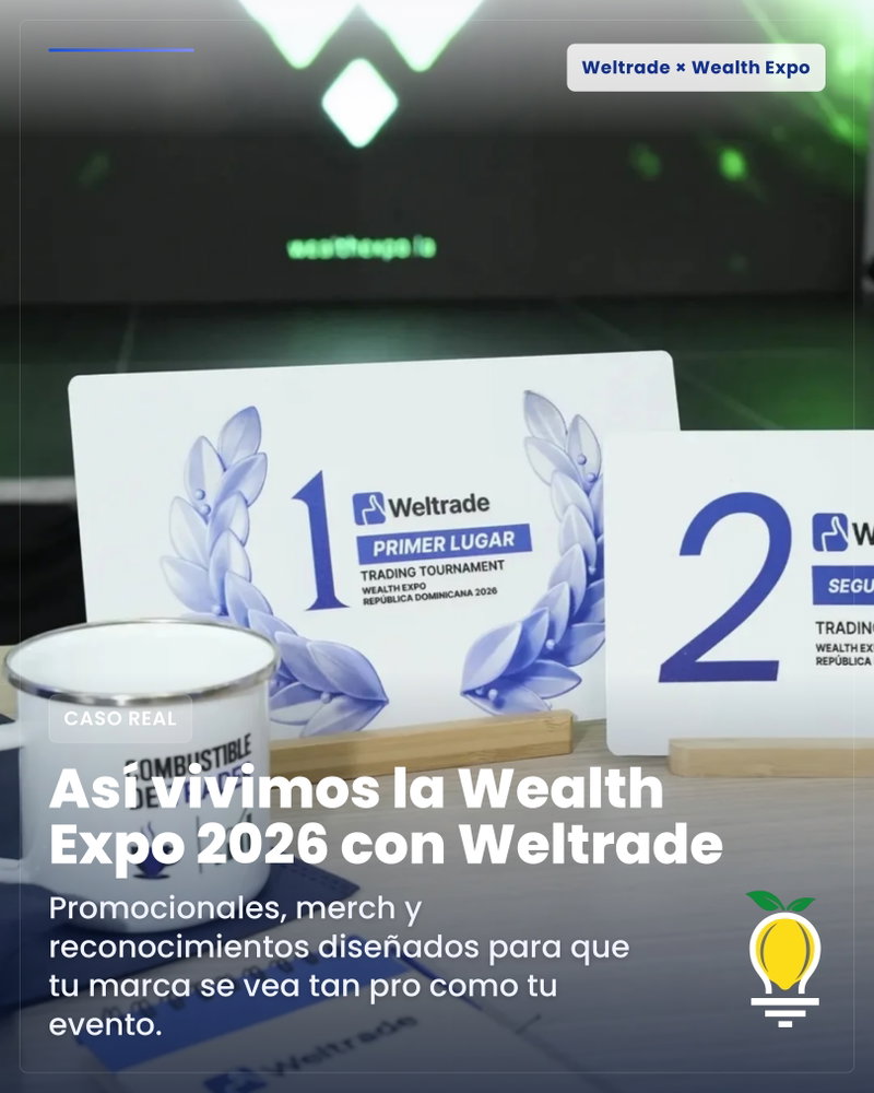 Así se vive una marca cuando cada detalle habla por ella. 💙 Para Weltrade en Wealth Expo 2026, desarrollamos promociona