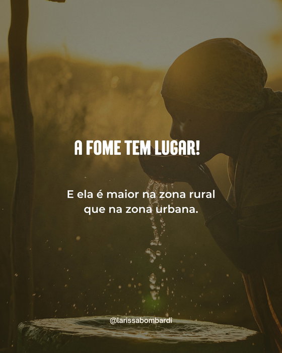 O campo brasileiro foi estruturado para exportação, não para alimentar. A expansão das monoculturas de commodities soja, milho e cana não apenas ocupa a terra: ela desloca a produção de alimentos, concentra a propriedade, empobrece o trabalhador rural e aprofunda processos seculares de marginalização de populações negras, indígenas e camponesas.

Ter terra não significa ter comida. Segurança alimentar não é produção, mas acesso a alimentos em quantidade, variedade e qualidade algo negado pelo empobrecimento estrutural do campo.

A fome rural não é acaso, mas resultado de uma escolha política: a terra produz riqueza para poucos e privação para muitos.