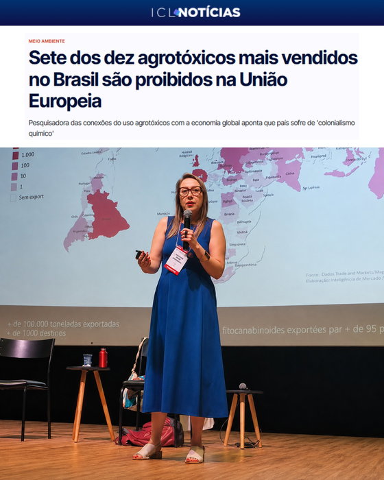 Sete dos dez agrotóxicos mais vendidos no Brasil são proibidos na União Europeia.

Fui citada na reportagem do @iclnoticias sobre isso, falando de por que essas substâncias foram banidas lá fora e por que não dá para entender o uso delas aqui sem olhar para a questão fundiária.

Link na bio.