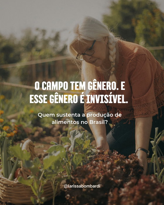 Quando falamos de produção agrícola, o estereótipo dominante é o do homem do campo. Os dados, no entanto, revelam outra realidade. Mulheres sustentam o campo para além da lavoura: produzem, cuidam, organizam e garantem a reprodução da vida cotidiana. Ainda assim, dirigem menos de 20% dos estabelecimentos rurais, têm menor acesso à terra e ao crédito e seguem enfrentando o apagamento sistemático de seu trabalho nas estatísticas e nas políticas públicas.
Essa divisão não é natural, é estrutural. E estruturas se transformam quando nomeadas, pesquisadas e contestadas.

Não há soberania alimentar sem o protagonismo das mulheres. Não há política agrícola justa sem reconhecer o trabalho que ela ainda recusa a ver. Reconhecer esse trabalho é também questionar o modelo agrícola vigente e fortalecer a sociedade em direção a um modelo mais justo e equilibrado.