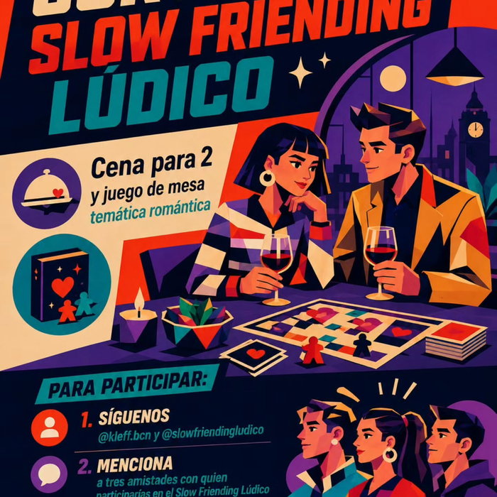 🎲❤️ ¡SORTEO SLOW FRIENDING LÚDICO! ❤️🎲

¿Te apetece una cena para dos, un juego de mesa con temática romántica y, de p