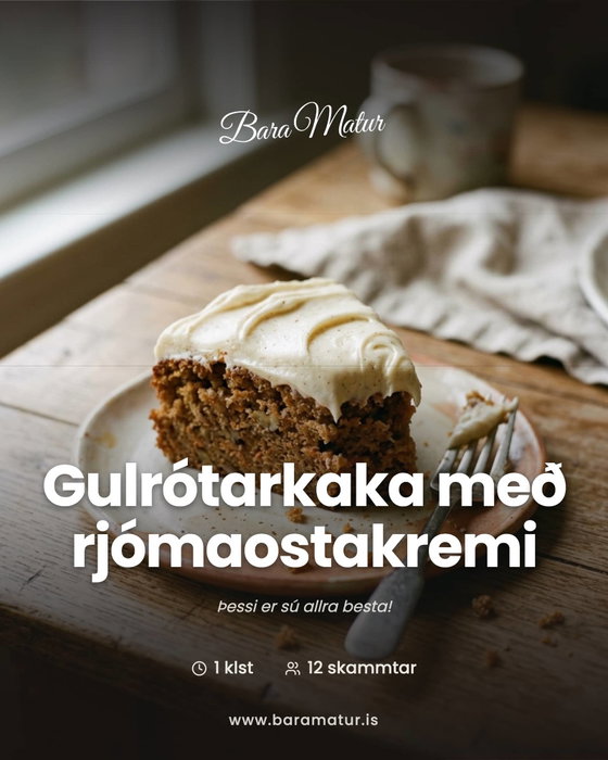 Gulrótarkaka með rjómaostakremi 🍰🥕
Flettu fyrir uppskrift 👉🏼
Allar uppskriftir á www.baramatur.is