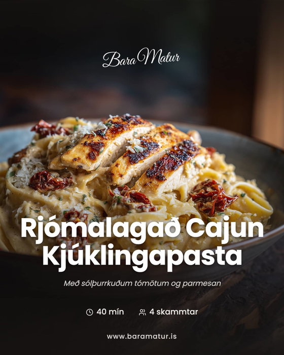 Rjómalagað Cajun kjúklingapasta 🍗🍝
Flettu fyrir uppskrift 👉🏼
Skráðu þig inn á www.baramatur.is - Þar má finna allar