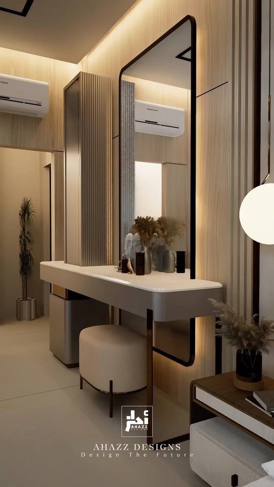 A complete master bedroom renovation in MBZ, Musaffah, Abu Dhabi, designed and executed by Ahazz Designs. Every detail w