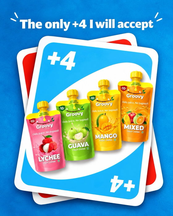 +4? Only if it comes in 4 flavours. 😎🥭 Your move! 

#flavour #blinkit #groovy #instgram #uno