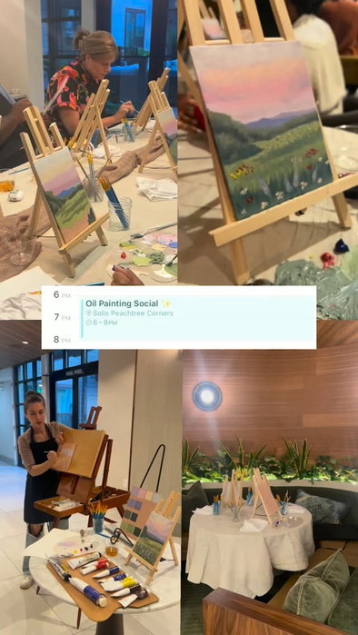 We had such a fun time hosting our Oil Painting Social at @solispeachtreecorners