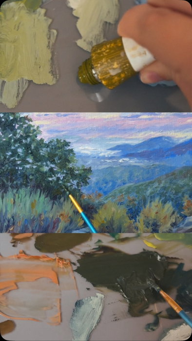 Quiet moments at the easel is an afternoon well spent ✨

#oilpainting #landscape