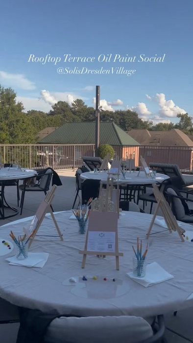Sunset views, great drinks, and oil painting on the rooftop! 🌅🎨

We had such a